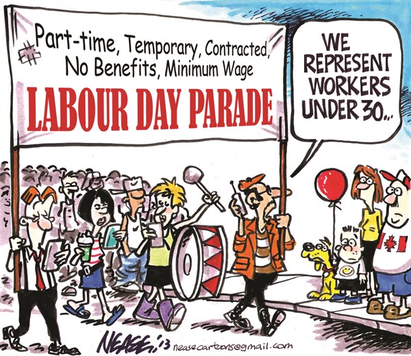 136746 600 Labour Parade cartoons