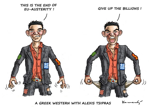 158124 600 Greek Western with Alexis Tsipras cartoons