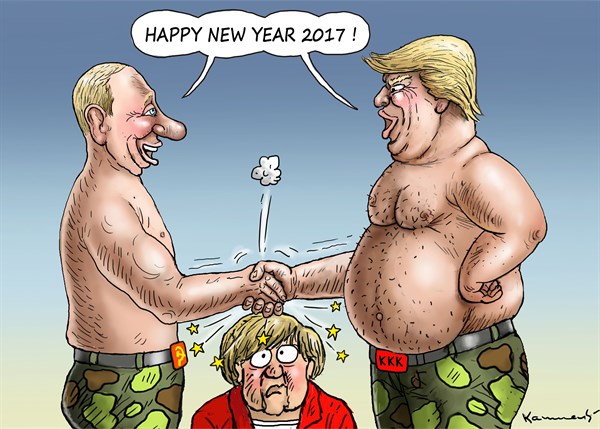 Marian Kamensky - Slovakia - HAPPY NEW YEAR, MRS MERKEL - English - Trump,Putin,New Year 2017,EU,Nationalism,Fascism