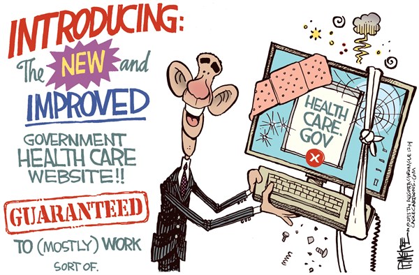 Obamacare Site Fixed cartoon