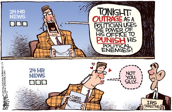 Obama vs Christie cartoon