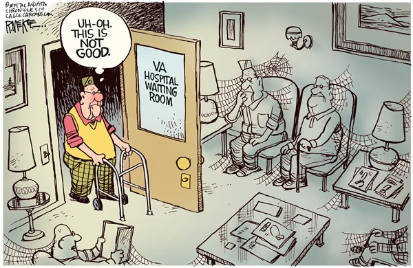 VA Waiting Room © Rick McKee,The Augusta Chronicle,VA, Hospital, waiting room