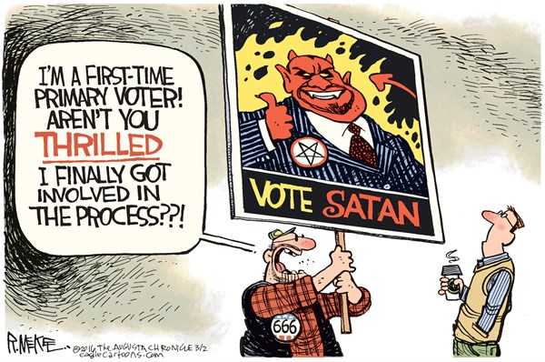 Rick McKee - The Augusta Chronicle - First Time Voter COLOR - English - Primaries, election 2016