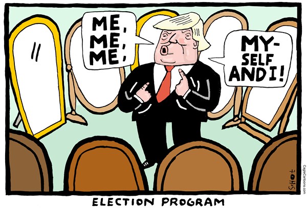 Schot - De Volkskrant, Netherlands - Narcissist- in-chief - English - Supertuesday, Trump, presidential election
