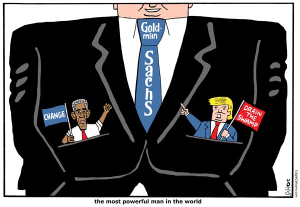 Schot - De Volkskrant, Netherlands - Goldman Sachs rules, new appointments Trump - English - Goldman Sachs, global elites, populism, Trump, Obama, president, wall street