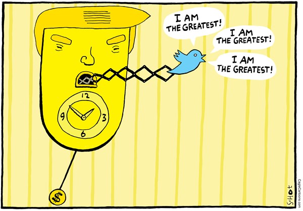 Schot - De Volkskrant, Netherlands - Trump's twitter use - English - Trump, twitter, social media, tweets, narcissism, president
