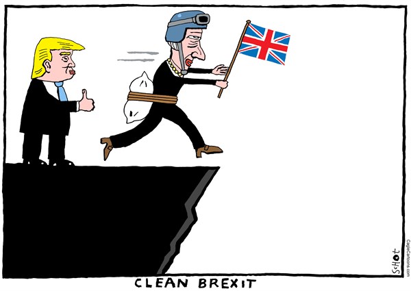 Schot - De Volkskrant, Netherlands - Hard Brexit - English - Brexit, England, Trump, Europe, European Union, Great Britain