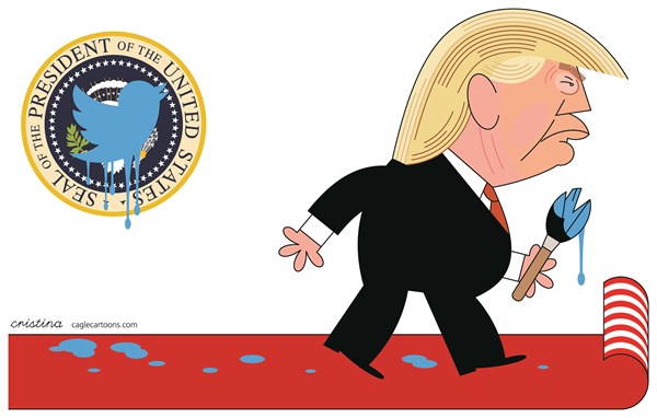 Cristina Sampaio - Portugal, CagleCartoons.com - Trump Seal - English - trump, president, 