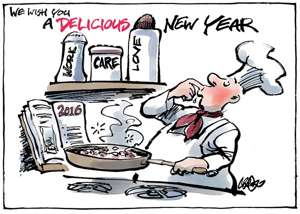 Jos Collignon - politicalcartoons.com - New Year wish - English - New Year