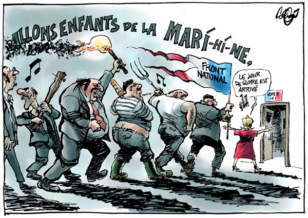 Jos Collignon - CagleCartoons.com - French elections - English - France,elections,Marine Le Pen