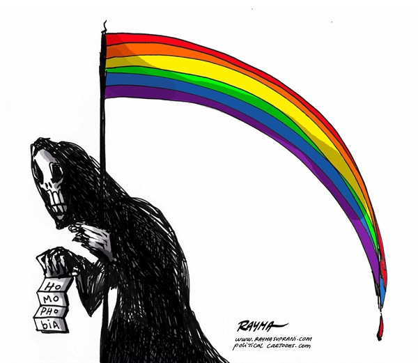 Rayma Suprani - CagleCartoons.com - Orlando LGBT homophobia COLOR - English - 