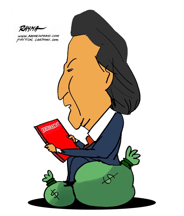 Rayma Suprani - CagleCartoons.com - Alejandro Toledo and Odebrecht - English - Alejandro, Toledo, Peru, Corruption, Odebrecht,
